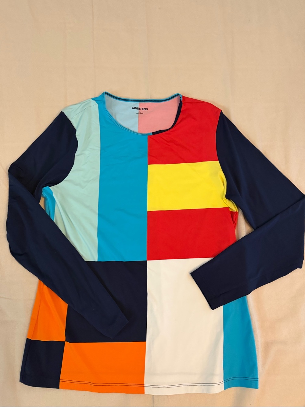 Lands' End Women's Colorblock Long-Sleeve Tee - Multi
